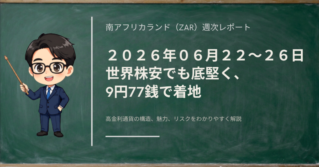 2026年6月第4週のランド円（ZAR/JPY）相場を振り返る週次レビュー記事のアイキャッチ画像
