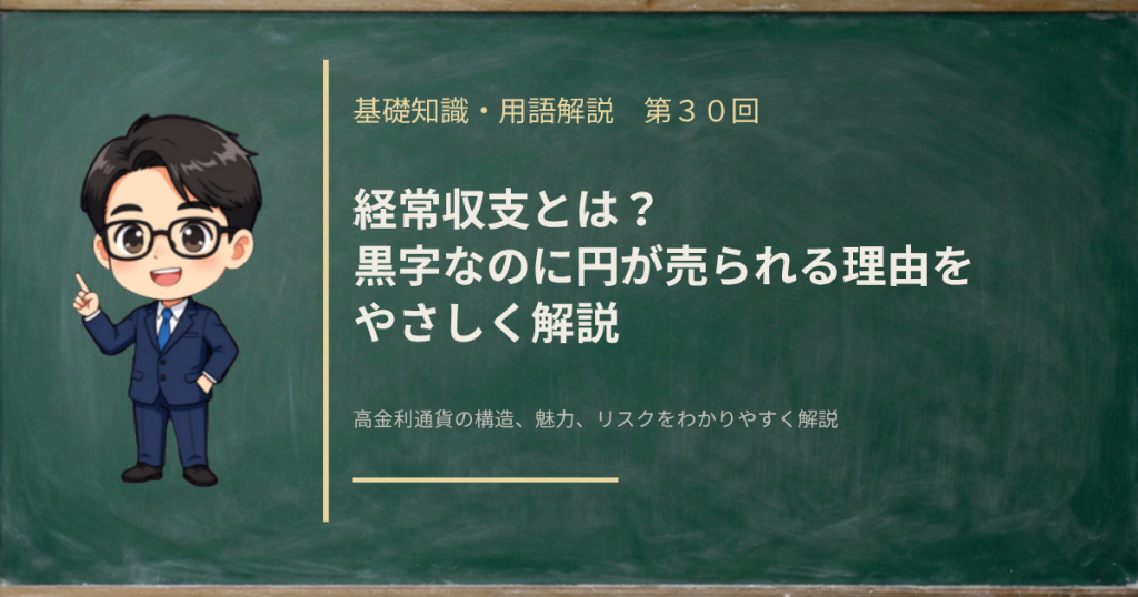 経常収支の中身から、黒字の国の通貨でも売られる理由を新興国通貨と円で解説する記事のアイキャッチ画像