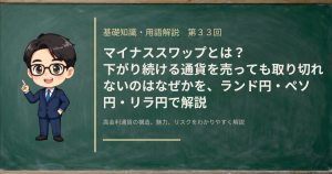 マイナススワップの仕組みと、高金利通貨を売って持つときのコストを解説する記事のアイキャッチ画像